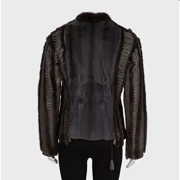 Roberto Cavalli Fur & Leather Straight-Cut Jacket - IT 40 / S